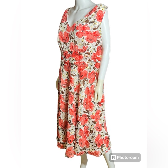 Sleeveless floral ladies dress size 20W Robbie Bee - Picture 1 of 5
